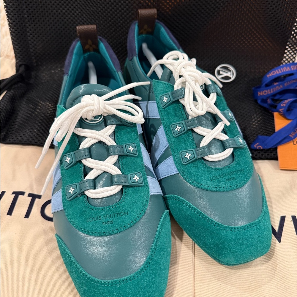 BRAND NEW Louis Vuitton Sneakerina 1AHNDY Green Women 38